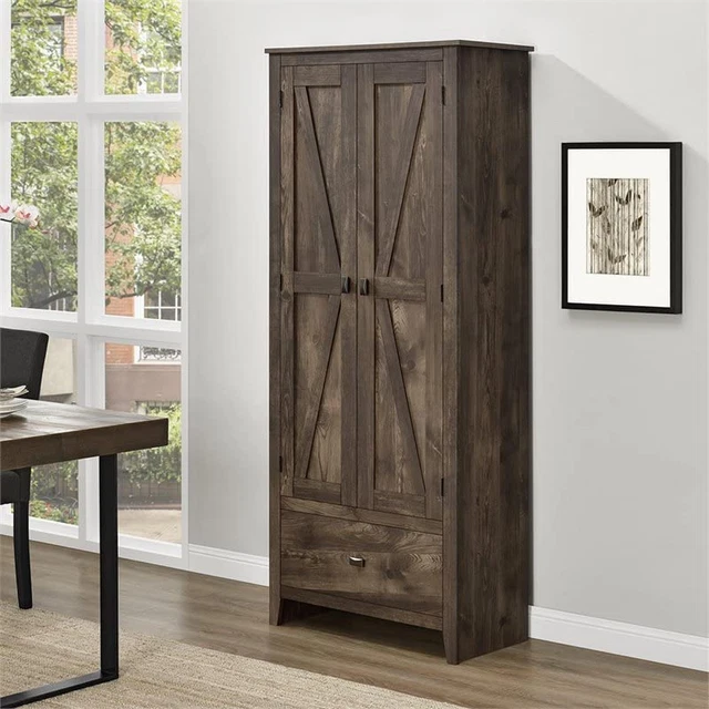 RUSTIC FARMHOUSE FARM Barn Door Storage Large Shelves Kitchen