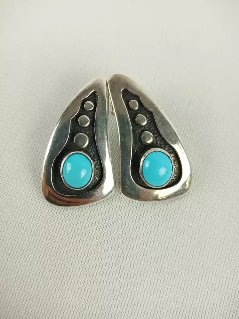 VINTAGE FRANK PATANIA Sr. Navajo Silver & Turquoise Old Pawn Jewelry ...