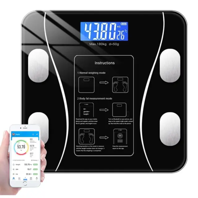 Smart Scale for Body Weight Digital Bathroom Scale BMI Bluetooth Body Fat Scale