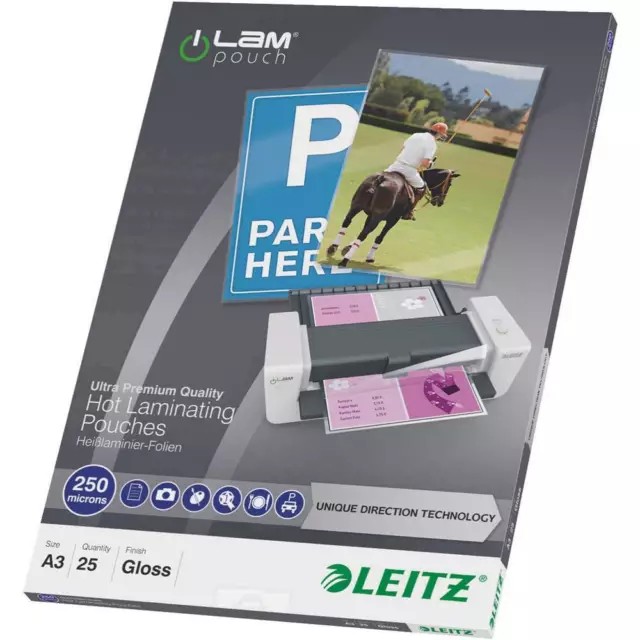 25er Multipack Leitz Laminierfolie DIN A3 250 micron glänzend 25 St.