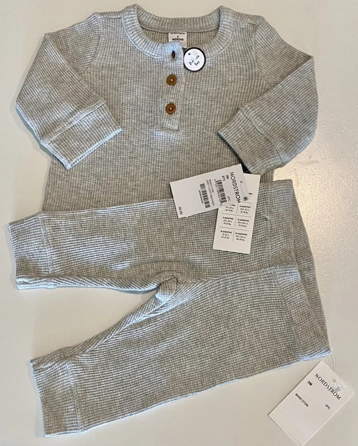 Nordstrom Baby Infant Boy Girl Waffle Knit Top & Pant Set, NB, Newborn, 3 Months 2