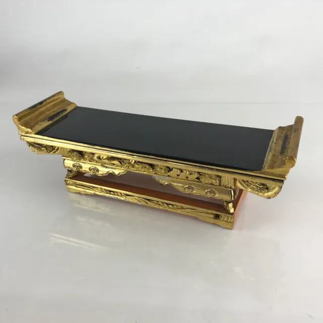 Japanese Buddhist Altar Fitting Wood Lacquer Offering Table Maejyoku Gold BU942
