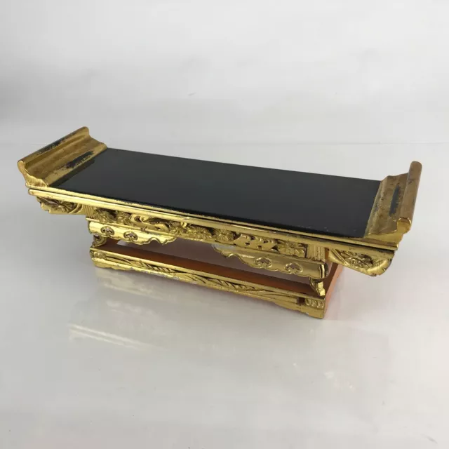Japanese Buddhist Altar Fitting Wood Lacquer Offering Table Maejyoku Gold BU942