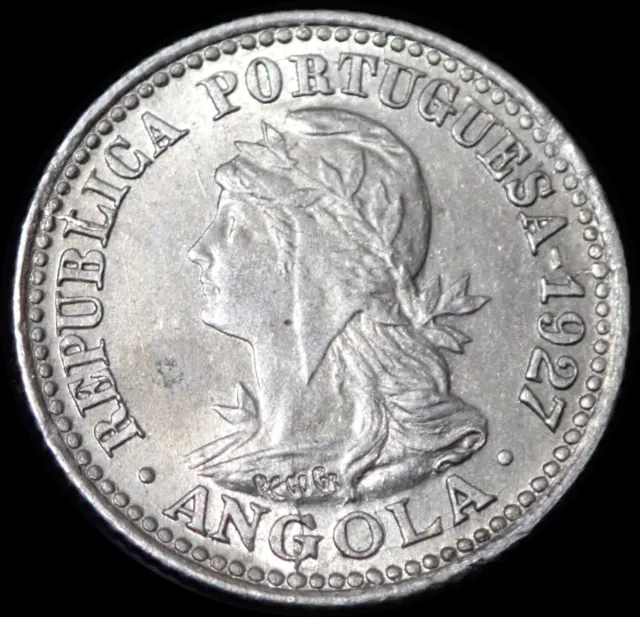 Angola 5 Centavos/1 Macuta 1927 Münze WCA 7465