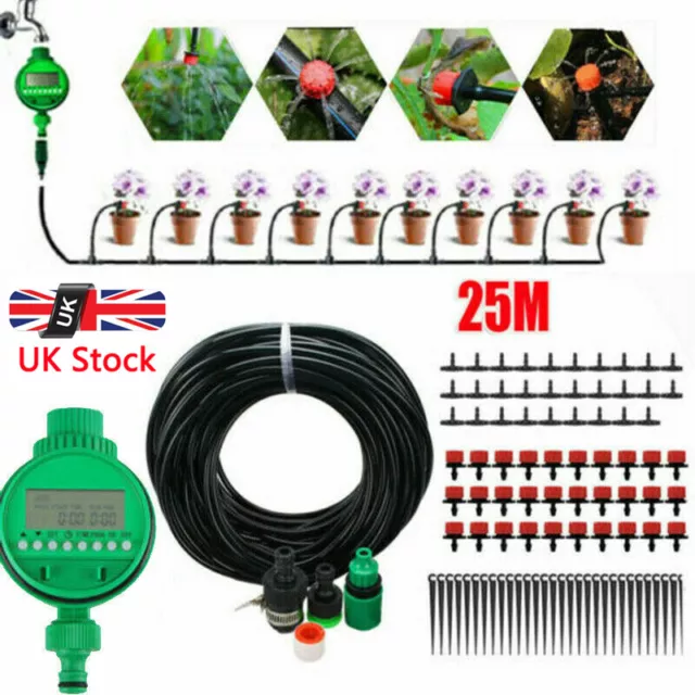 25m-75m Auto Micro Drip Irrigation System Garden Watering Plant Hose App Timer 3