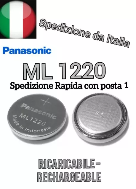 Batteria ML1220 3V PANASONIC Pila Bios  Ricaricabile CMOS Rechargeable Indonesi