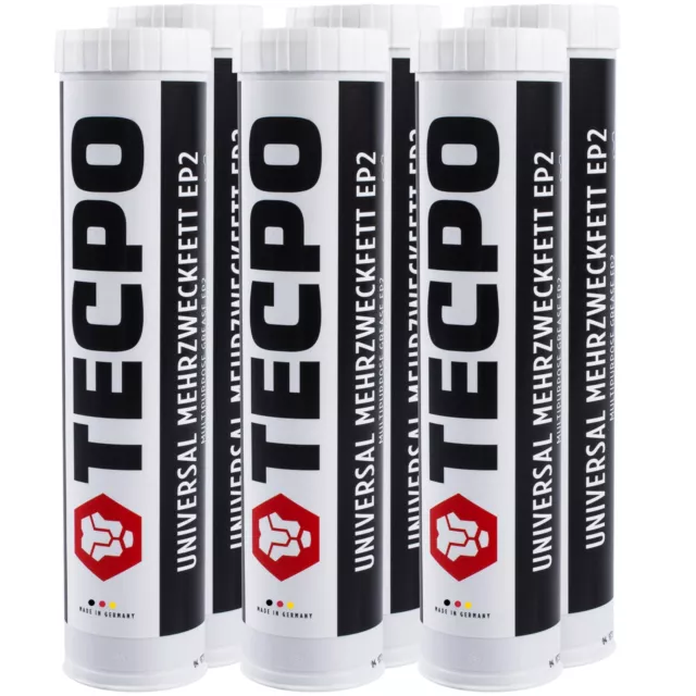 6x TECPO UNIVERSAL MEHRZWECKFETT 400g EP2 LITHIUM FETT SCHMIERFETT FETTPRESSE