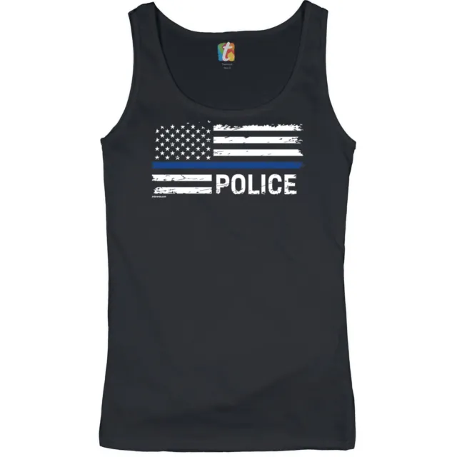 THIN BLUE LINE American Flag Women's Tank Top Police Law Enforcement ...
