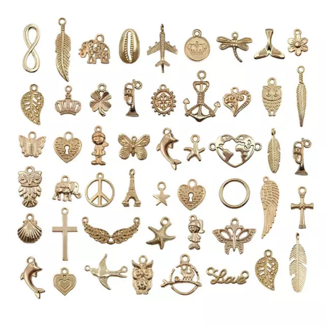 50 Pièces Collier Bracelets Pendentif Bricolage Fabrication De Bijoux Breloques