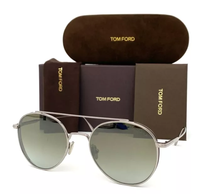 Tom Ford  DECLAN FT0826 14Q Light Ruthenium / Green 54mm Sunglasses TF0826