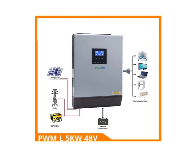 Onduleur Solaire Hybride 5KW Convertisseur Sinusoïdale Pure 48V