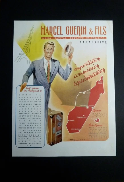 RARE PUBLICITÉ CARTONÉE Le Francais Aperitif sans Rival Sous Cadre et