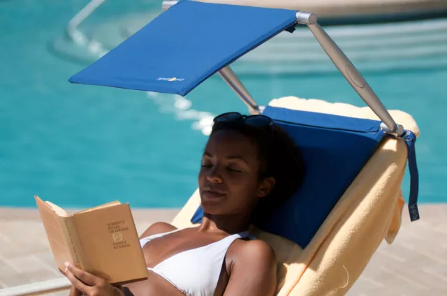 Cush N shade - Folding Sun shade for lounger or garden chair ( clip on parasol )