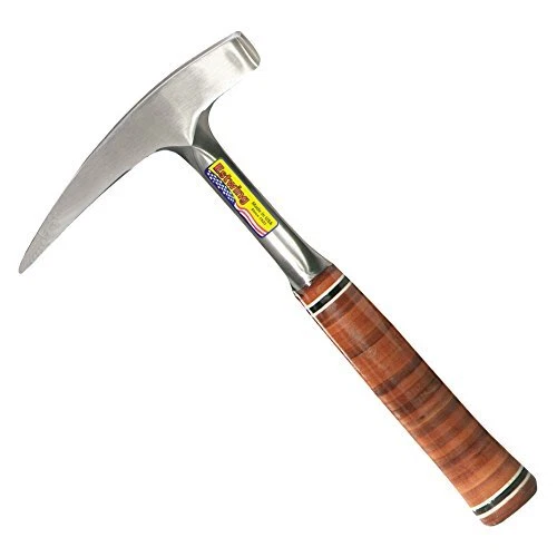 Rock Pick - 22 oz Geological Hammer with Pointed Tip & Genuine Leather Steel