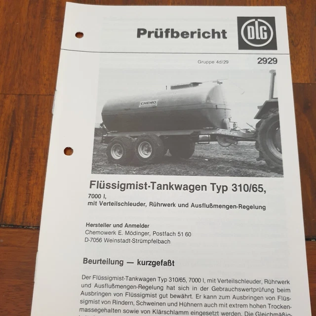 CHEMO Flüssigmist Tankwagen Schlepper Traktor Prospekt Landmaschine k