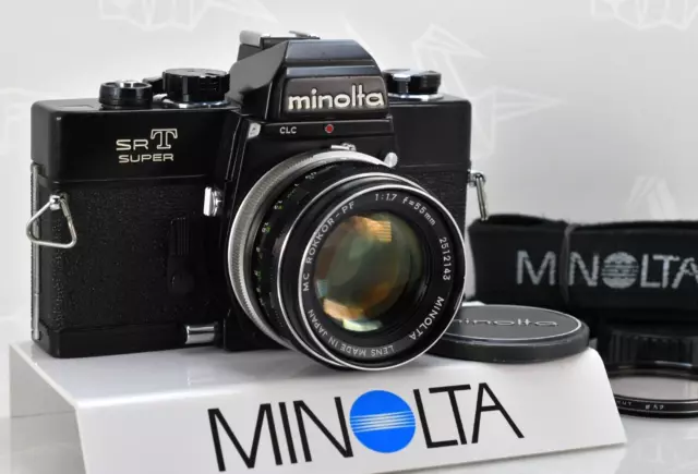 [Cerca de MINT] Minolta SRT Super Black Cámara de película de 35 mm MC 50...