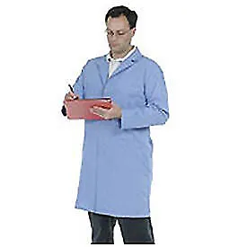 Unisex Microstatic ESD Lab Coat, Small, Blue