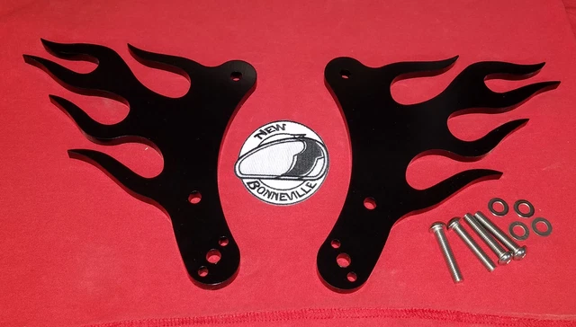Custom Footpeg Hangers America / Speedmaster Black FLAMES Replace Rear Peg Mount
