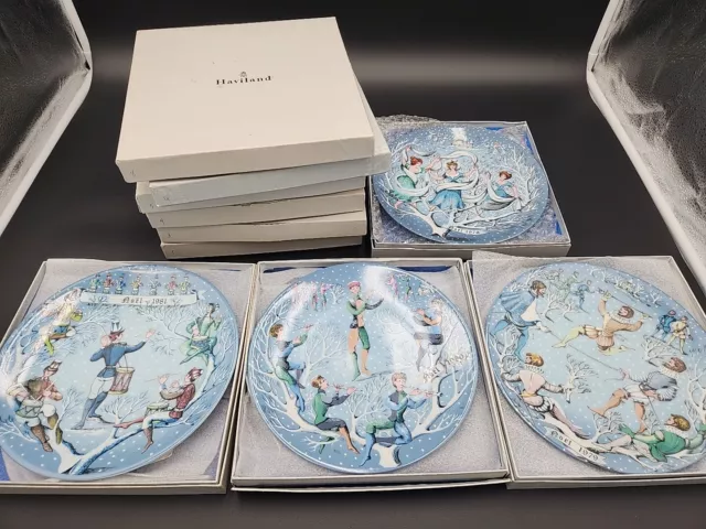 Vtg 70s 80s Haviland Limoges 12 Days Of Christmas Plates Lot Of 10 With Boxes