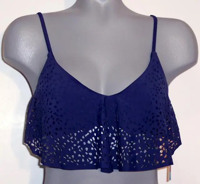 NWT Arizona Lasercut Flounce Swimsuit Top Built-In Padded Bust Support Size M L