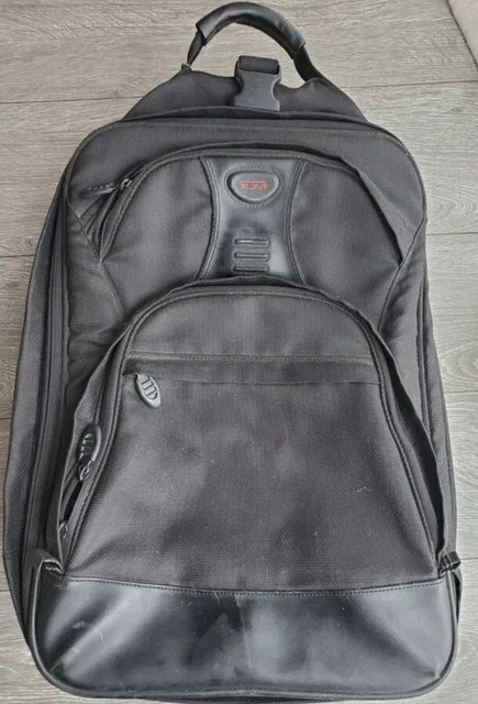 ꙮ TUMI Black Convertible Backpack Rolling Carry On Bag Laptop Briefcase