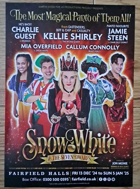 SNOW WHITE & The Seven Dwarfs A5 Pantomime Flyer from Fairfield Halls ...