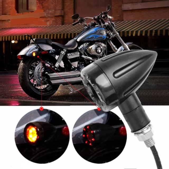 Feu Stop LED Rond Rouge 12V - Vintage, Pour Custom Triumph, Virago, Honda, BMW
