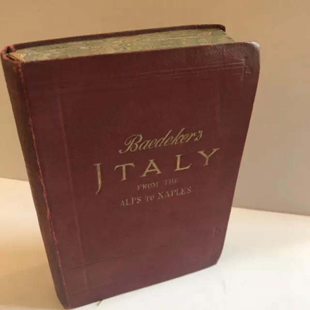 Antique Karl BAEDEKER Italy From the Alps to Naples 1909 Fold Out Maps