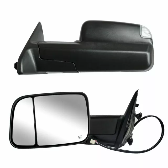 Towing Mirrors For 2019 2020 2021 2022 2023 Ram 1500 Classic Power Heated Signal