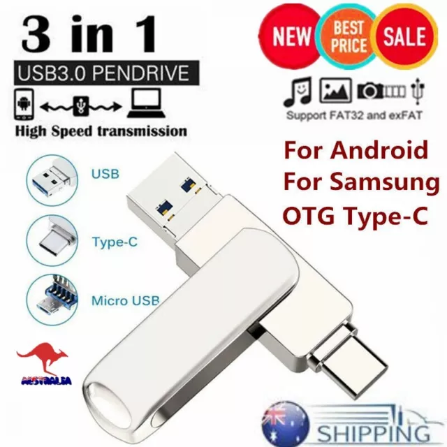 2TB USB 3.0 Type C Flash Drive 256GB OTG Memory USB Stick Dual Thumb Pen Drive