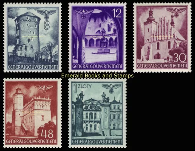 EBS Generalgouvernement 1941 - Buildings - Bauwerke - Michel 66-70 - MNH**