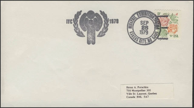 USA: Flowers, Letter with SSt Stamp Exhibition MIDAPHIL Kansas