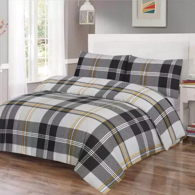 Thermal 100% Brushed Cotton Flannelette Quilt Duvet Cover Bed Set Cosy Warm Soft