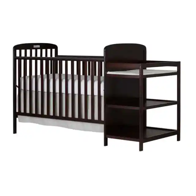 Dream On Me Crib And Changing Table Combo 38"H X 29"W 4-In-1 Wood In Espresso