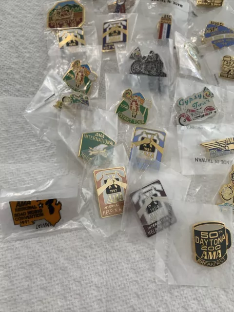 30 AMA Motorcycle District Tour Pins And Assorted Tours And Dates 2