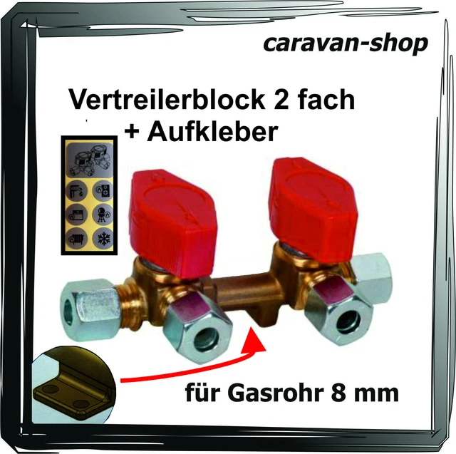 4-fach Verteilerblock Messing Gasrohr 8mm - Absperrhahn Für Boot & Wohnmobile