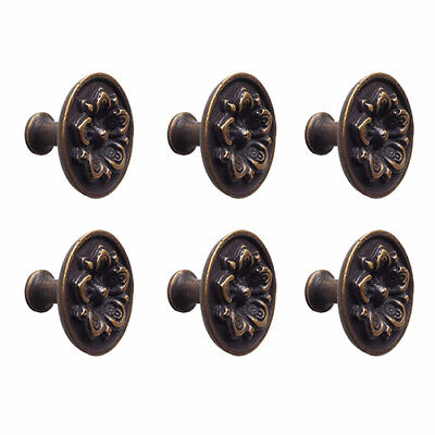 Set of Vintage Round Concave Lotus Knob Drawer Pull Cabinet Handle Solid Brass