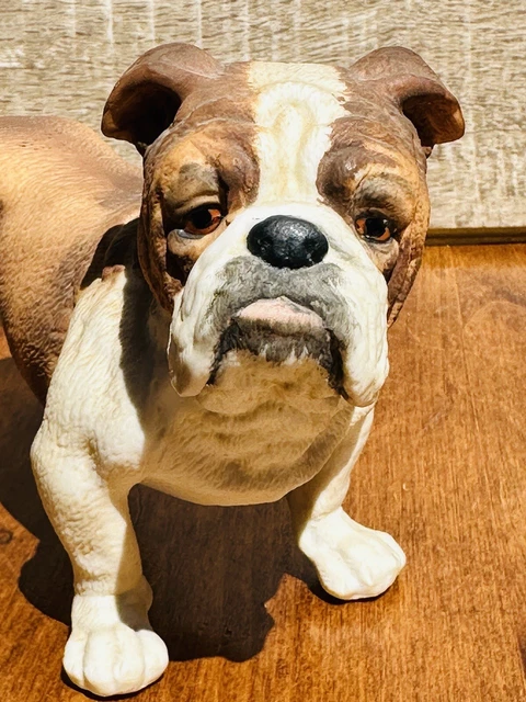 ANDREA ENGLISH BULLDOG ANTIQUE PORCELAIN STATUE BY SADEK Numbered