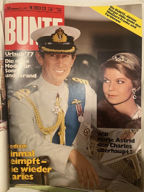 BUNTE ZEITSCHRIFT 18/ 1977, Charles,Marie Astrid ,Bunte Magazine EUR 6 ...