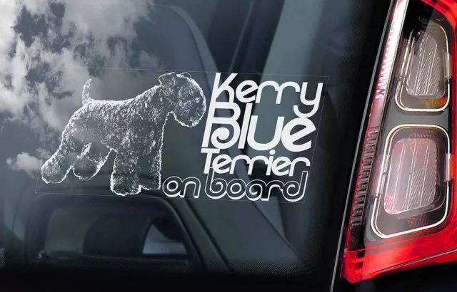 KERRY BLUE TERRIER Car Sticker, Irish Dog Window Decal Bumper Sign Pet Gift -V01