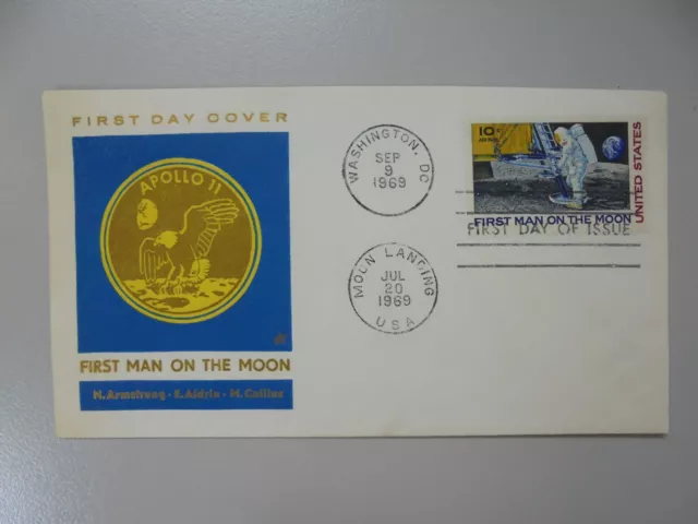 First Man on the Moon 20.07.1969 Mond-Landung Briefumschlag mit Briefmarke