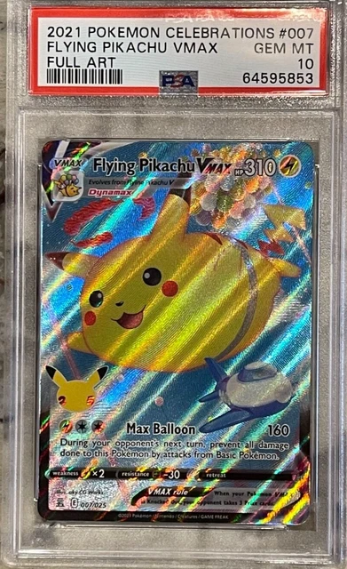 s 2021 Pokemon Celebrations FLYING PIKACHU V #006 Full Art PSA