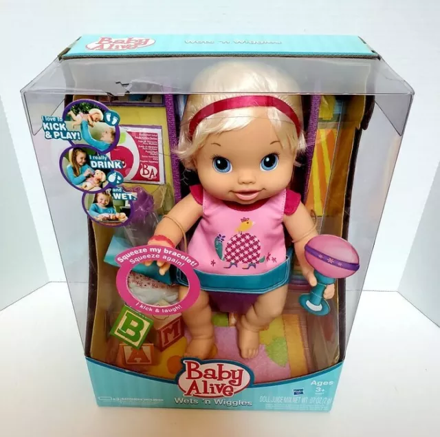 NEW Baby Alive Wets N Wiggles Girl Doll Moves Laughs Drinks