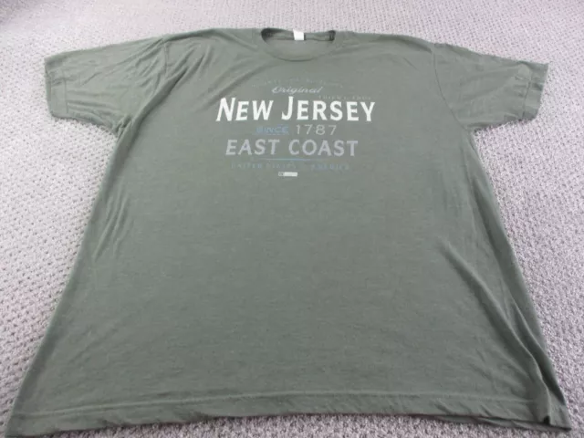 New Jersey Shirt Adult 2XL XXL Green Military East Coast USA Lightweight Mens*