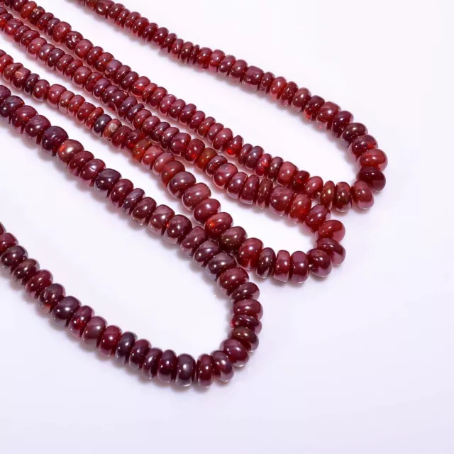 Rondelle d'opale éthiopienne rouge 160 ct, perles lisses, lot de brins de...