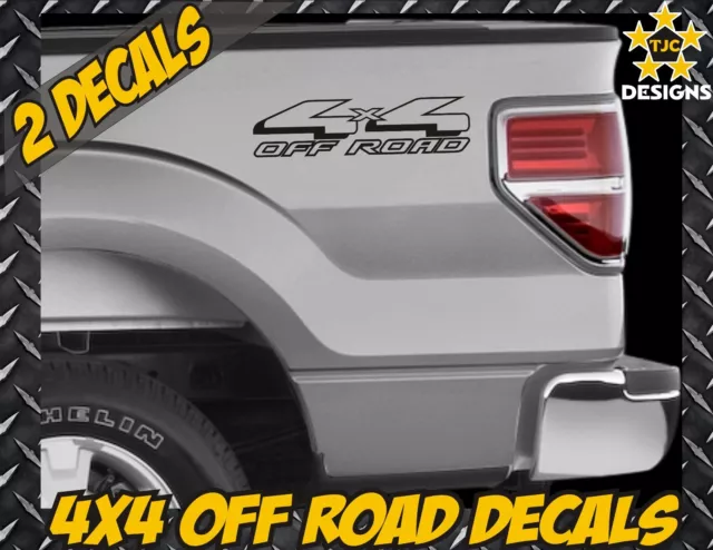 4x4 Off Road Truck Bed Decal Set MATTE BLACK for Ford F-150, Super Duty, Ranger