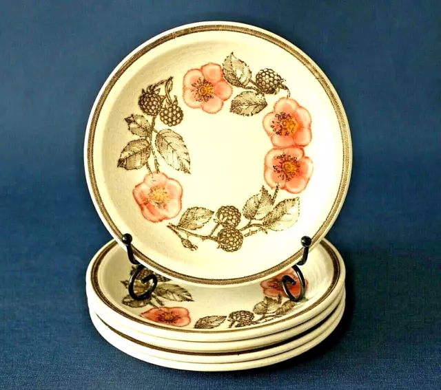 5x piatto fatto in casa ceramica retrò Churchill motivo fiori rosa - metà secolo