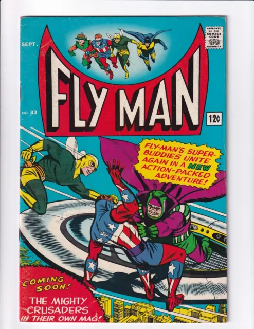 Fly Man #33 1965 Radio Comics Mighty Crusaders Shield Comet Black Hood Fly-Girl