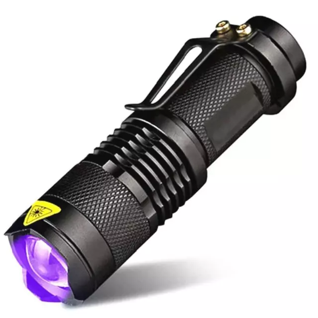 Lampe Torche UV Ultra Violet LED  Aluminium Portable Détecteur de Tache Insecte