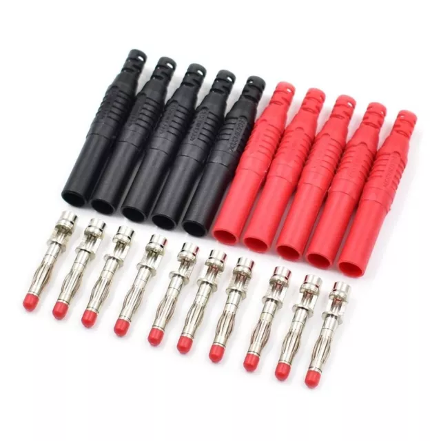 Red and Black 4mm Banana Plugs Solder Banana Plug Connectors Insulated Safety